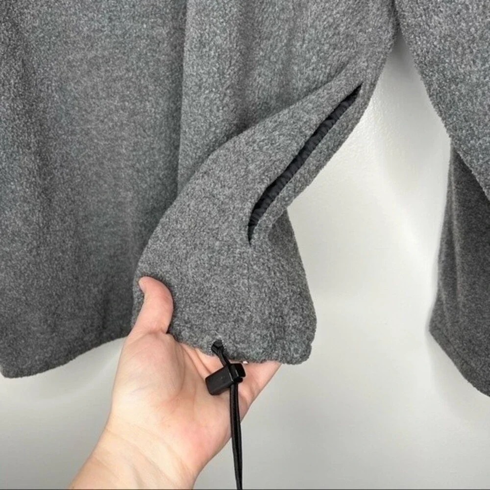 90s Vintage J Crew Fleece Pullover Jacket Grey Men's X-Large Tall Half Zip